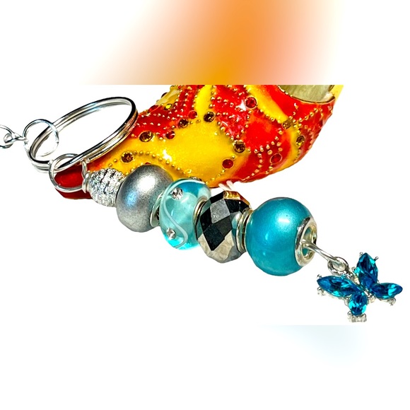 🦋Pandora like charms with blue crystals and butterfly accents purse bling - Picture 1 of 13